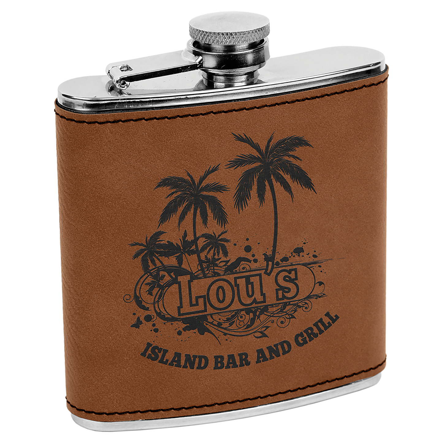 6 oz. Laserable Leatherette Flask