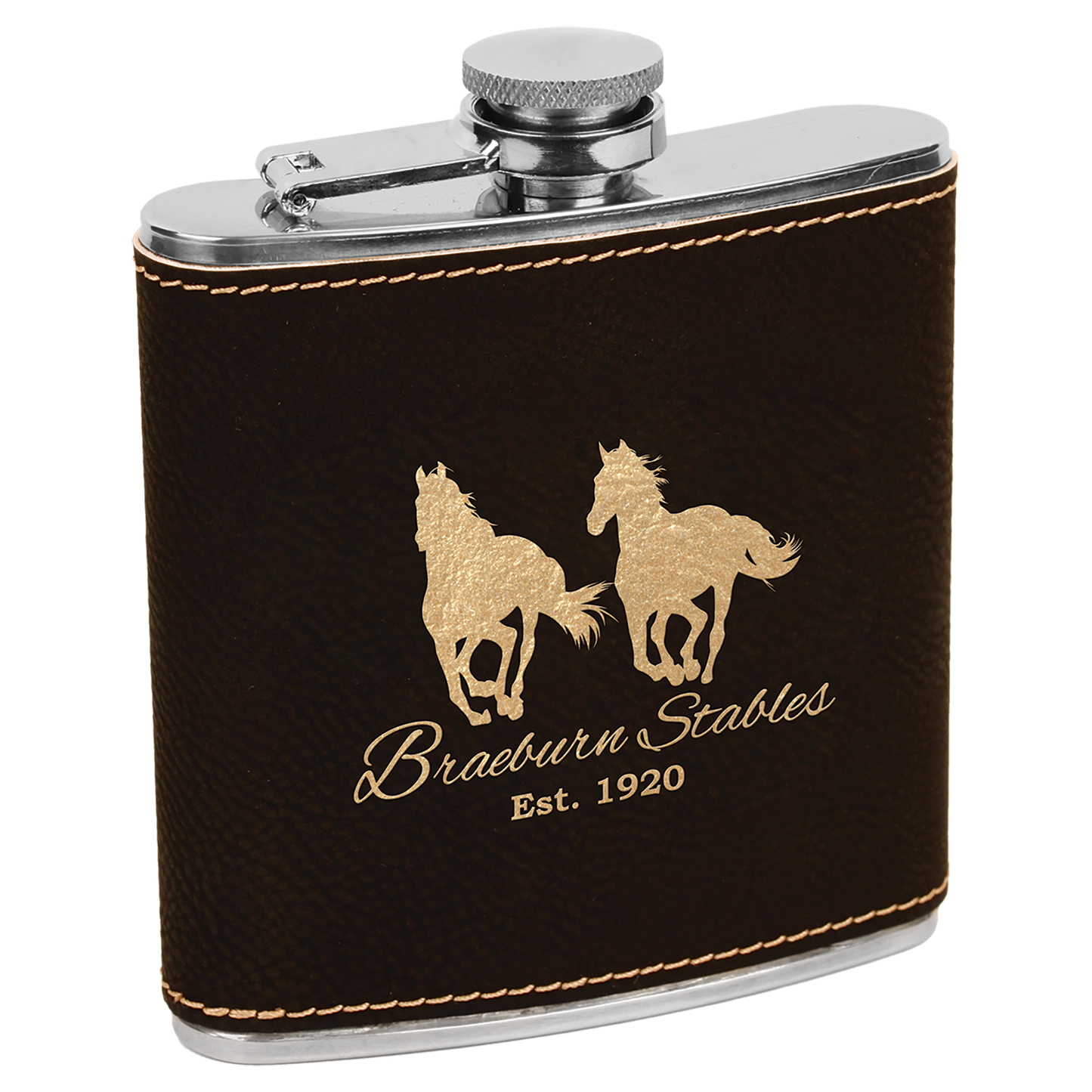 6 oz. Laserable Leatherette Flask