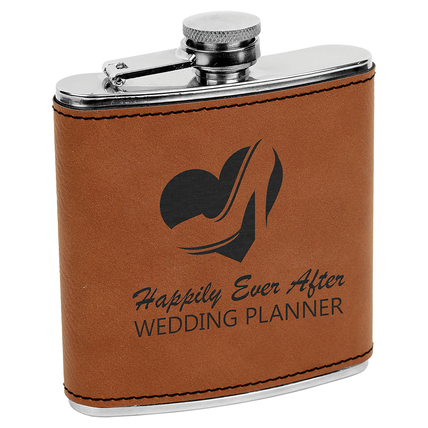 6 oz. Laserable Leatherette Flask