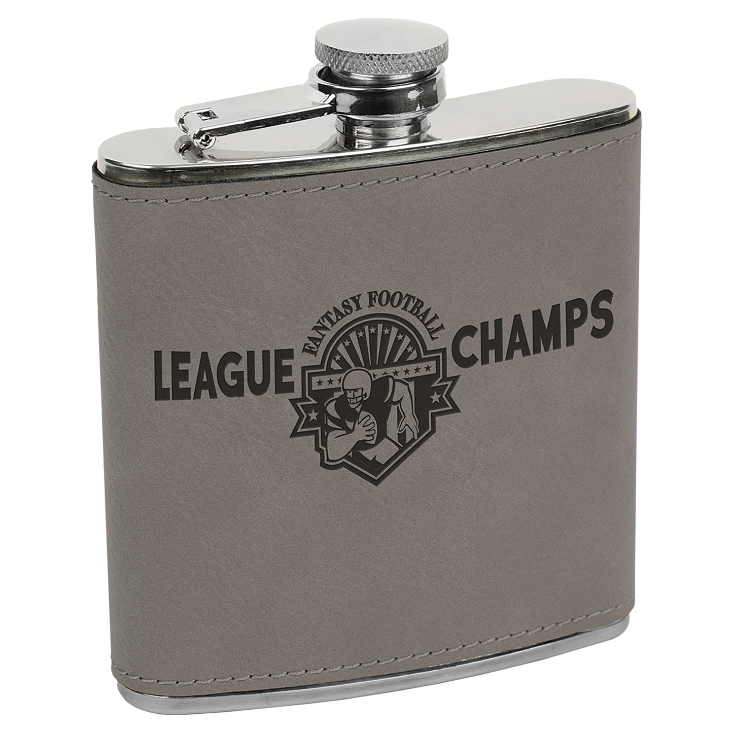 6 oz. Laserable Leatherette Flask