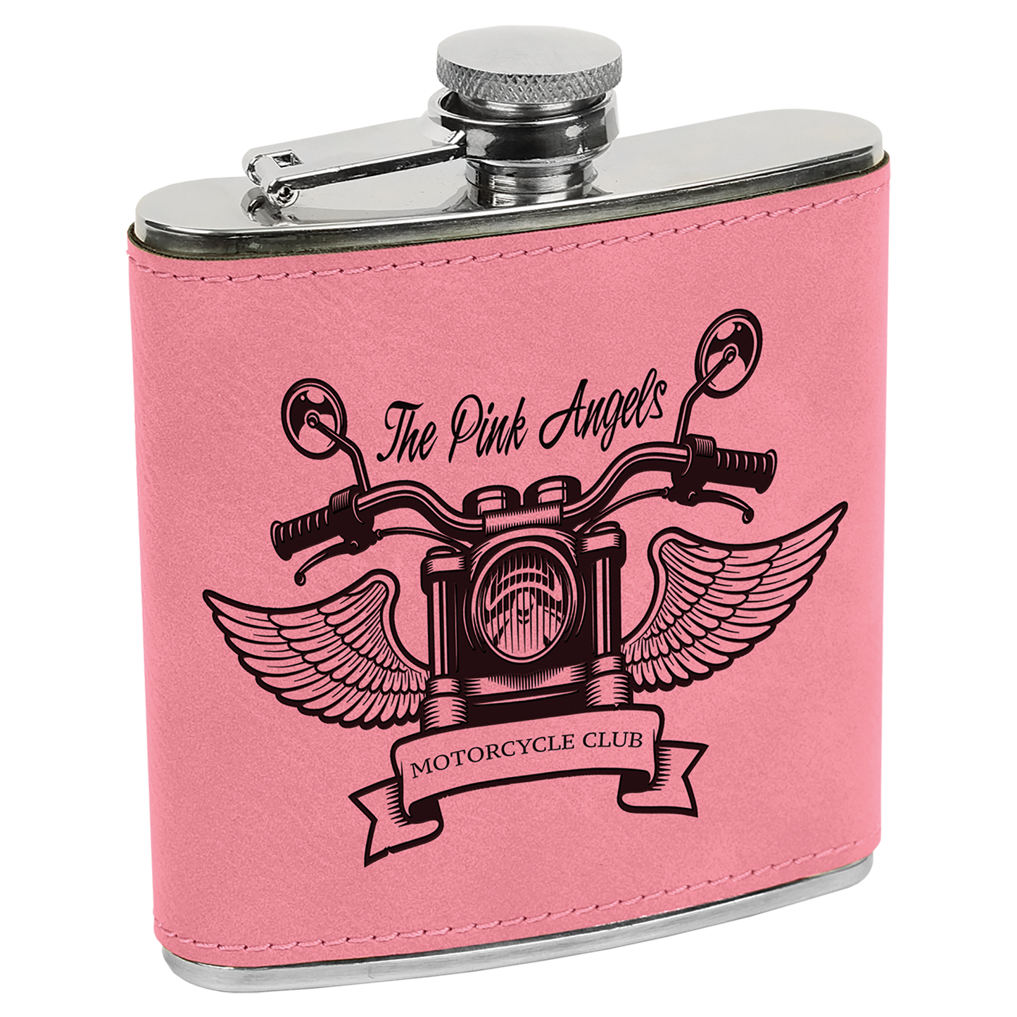 6 oz. Laserable Leatherette Flask