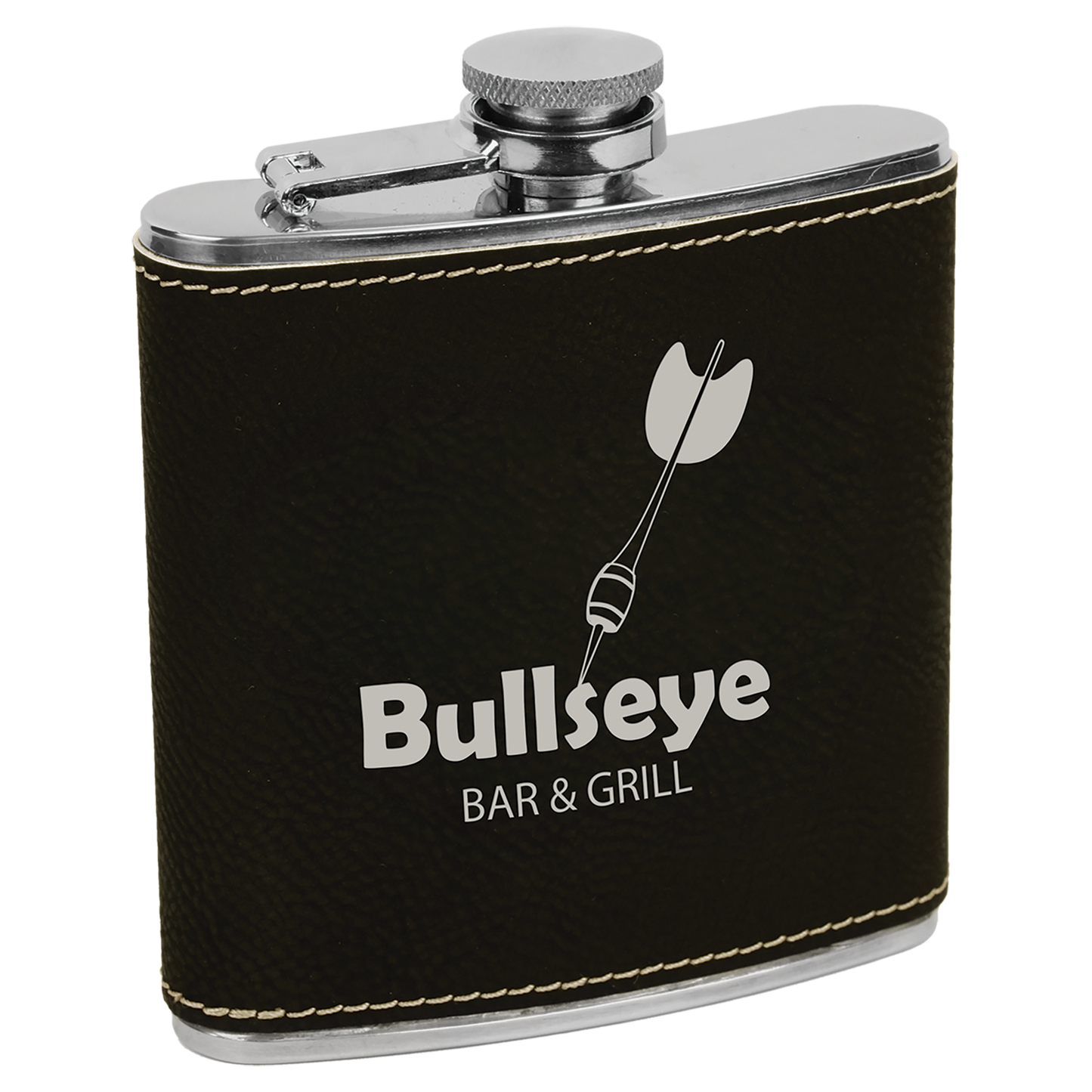 6 oz. Laserable Leatherette Flask