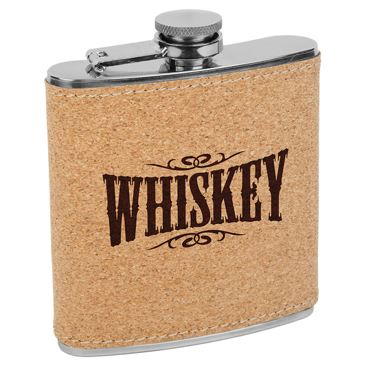 6 oz. Laserable Leatherette Flask