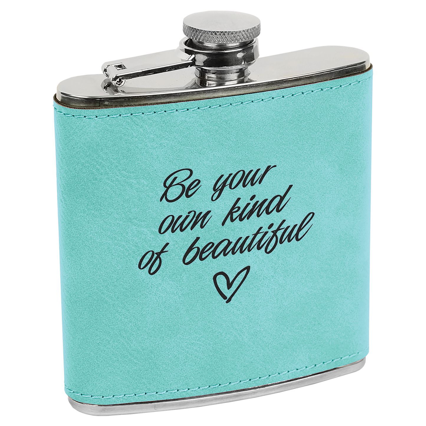 6 oz. Laserable Leatherette Flask