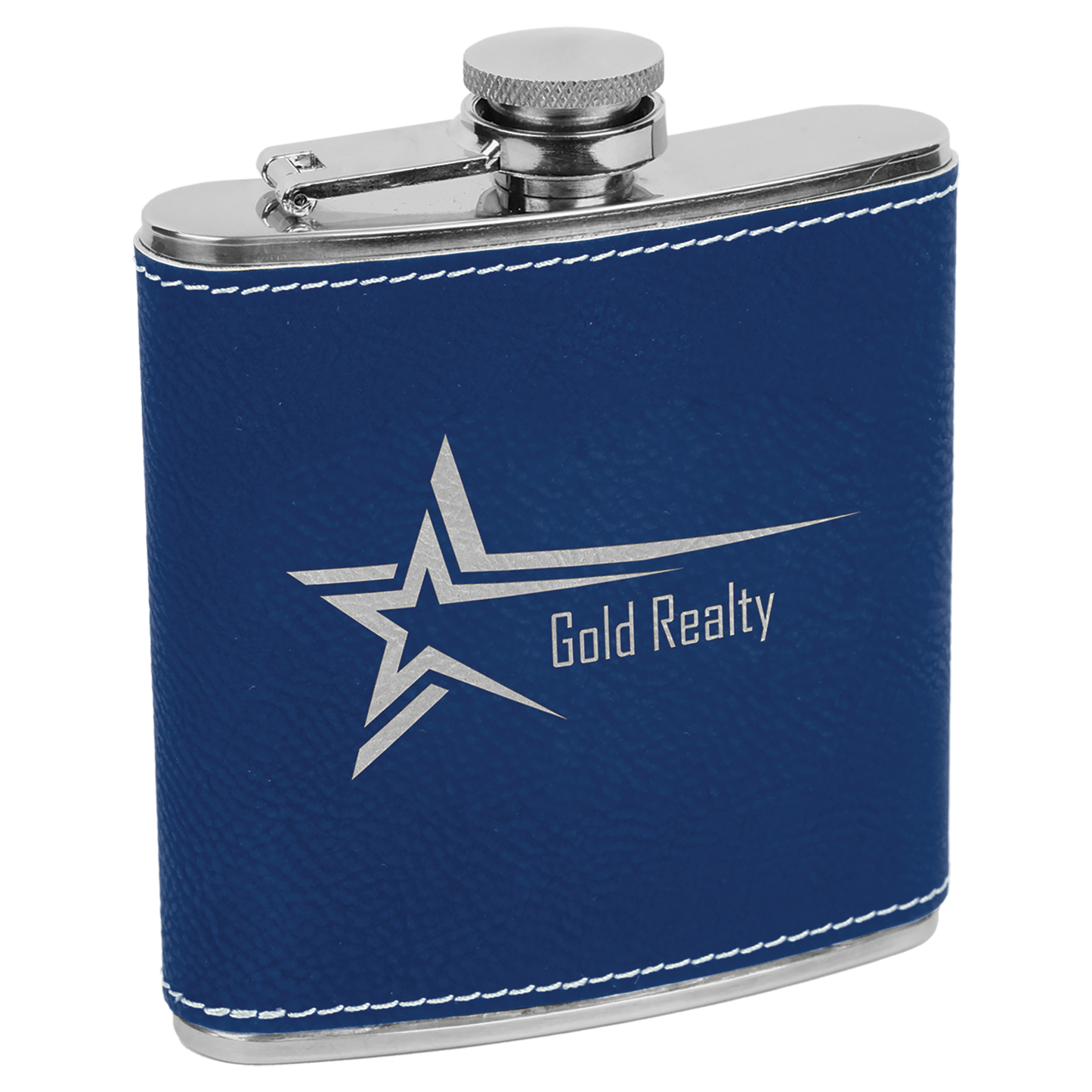 6 oz. Laserable Leatherette Flask