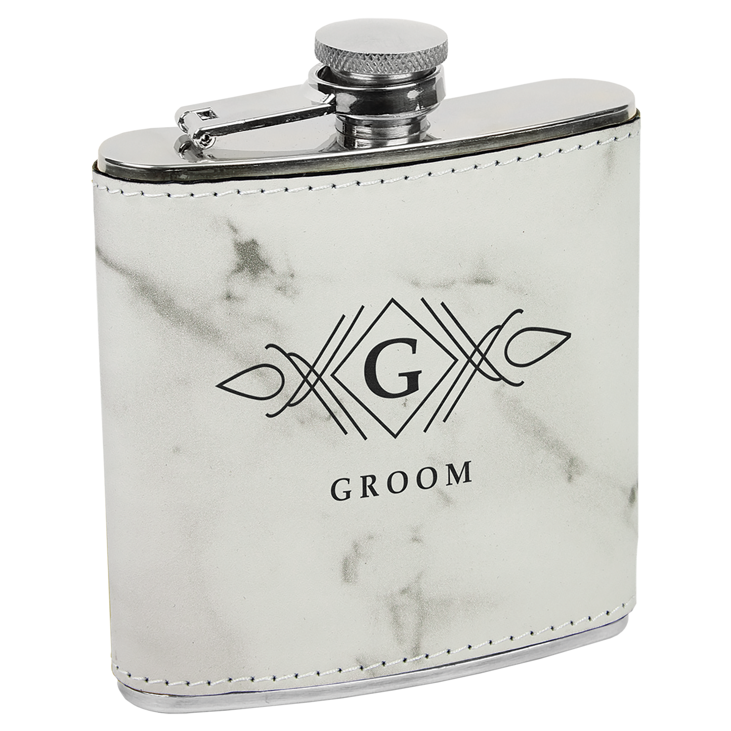 6 oz. Laserable Leatherette Flask