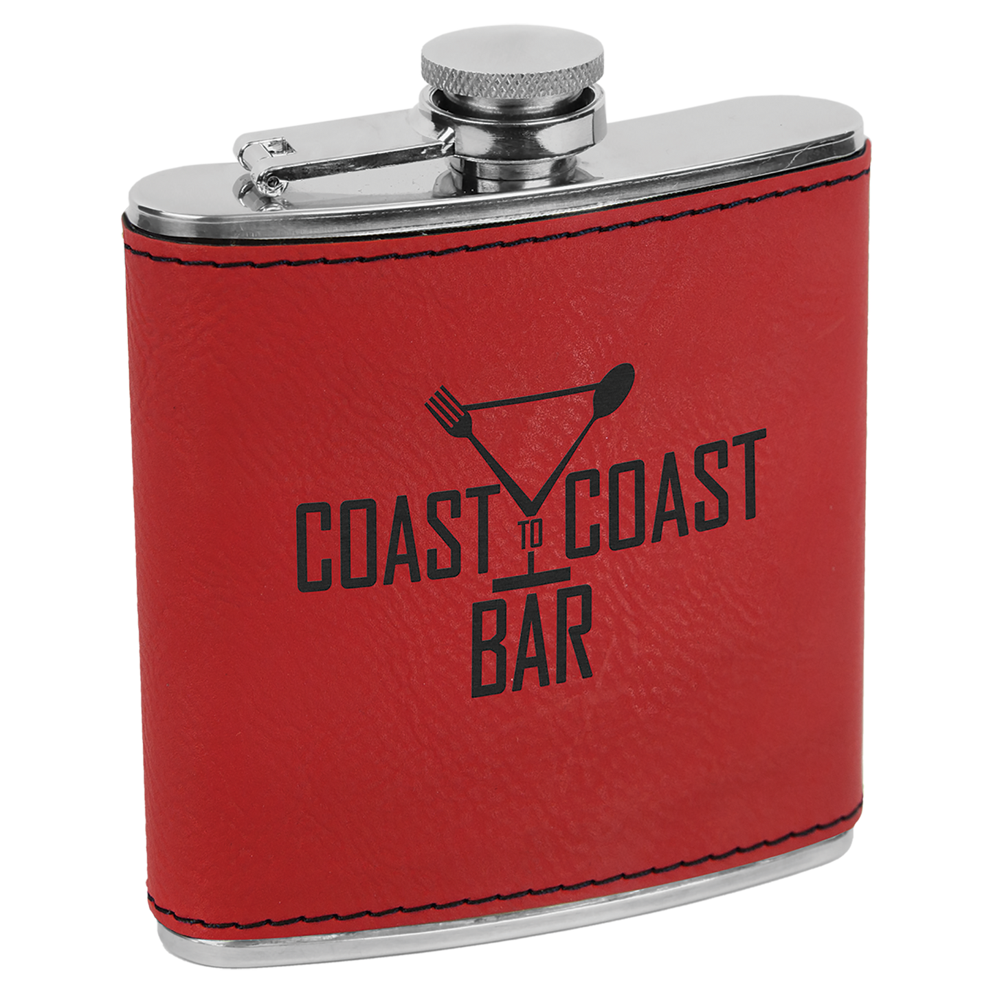 6 oz. Laserable Leatherette Flask