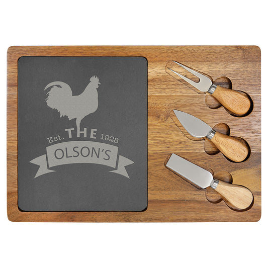 Acacia Wood & Slate Cutting Boards